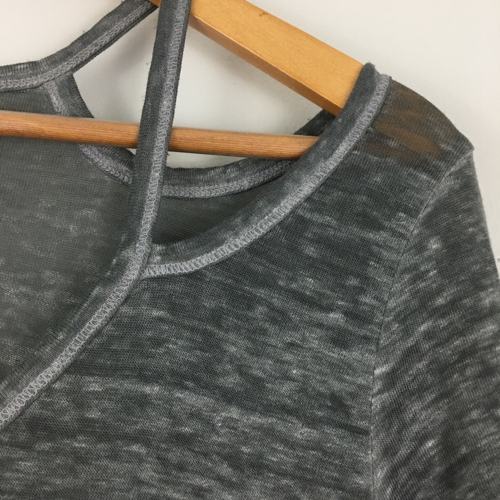 Lucky Brand Journey Burnout Cold Shoulder Tee M - Picture 6 of 8